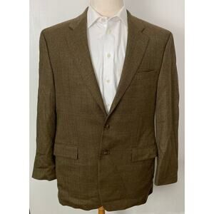 VTG Lauren Ralph Lauren herringbone plaid lambswool 2-button blazer, 44L